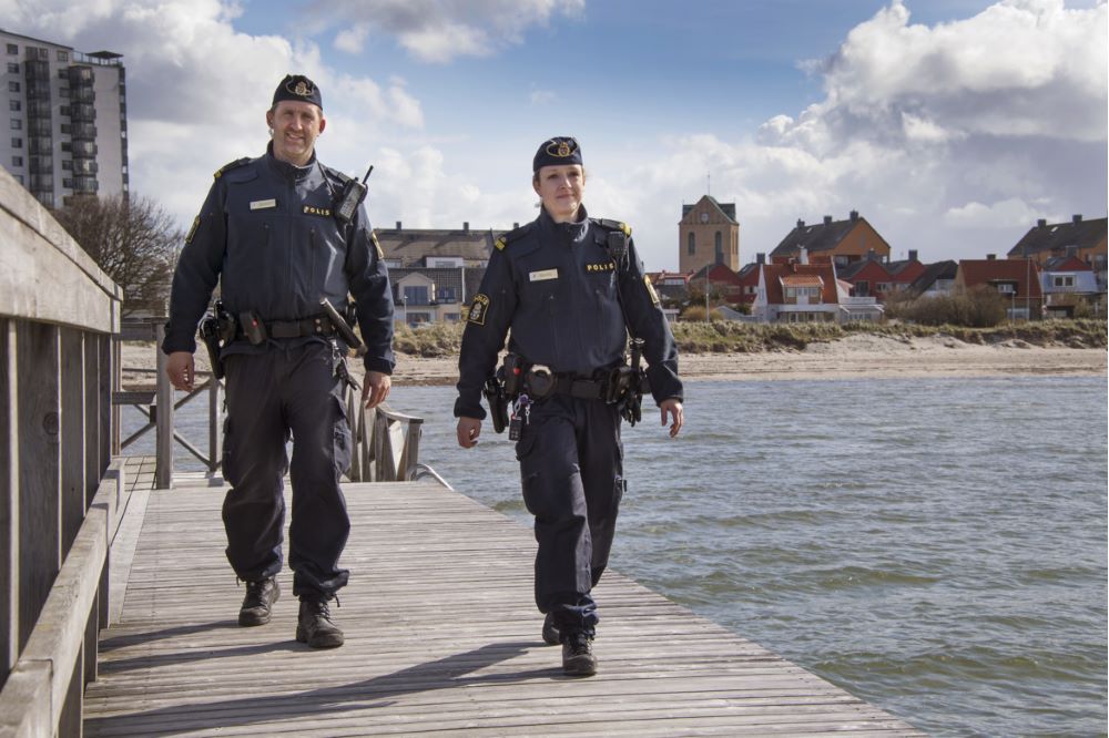 Policemen in harbour