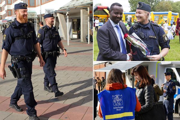 Polis, stadsdelsförvaltning och medborgare i samverkan.