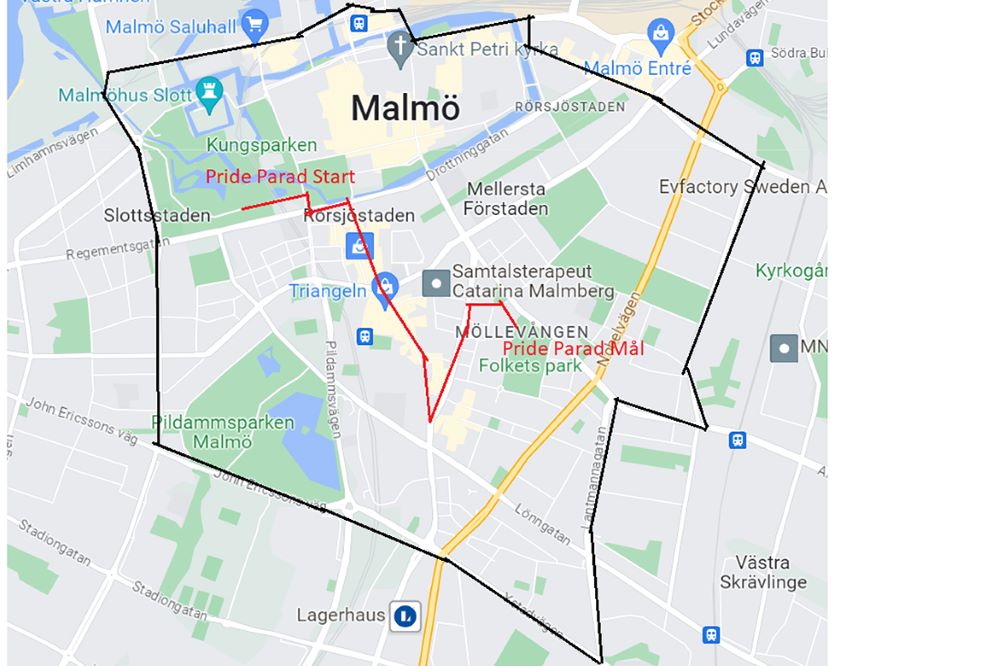 Kartbild Malmö
