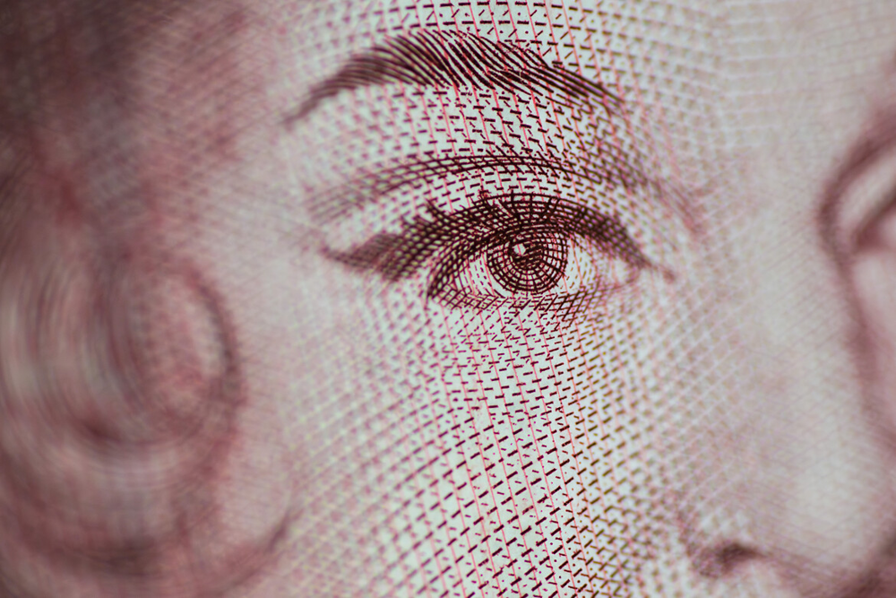 Närbild på en sedel