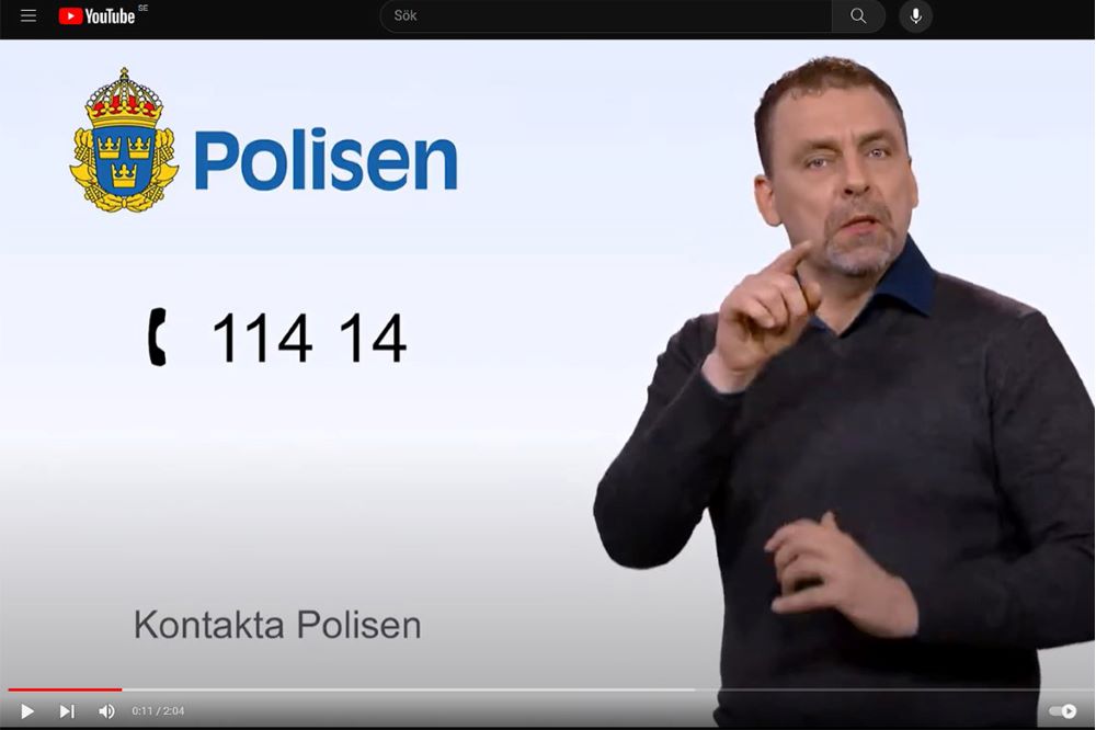 Kontakta polisen - teckenspråksfilm från polisen