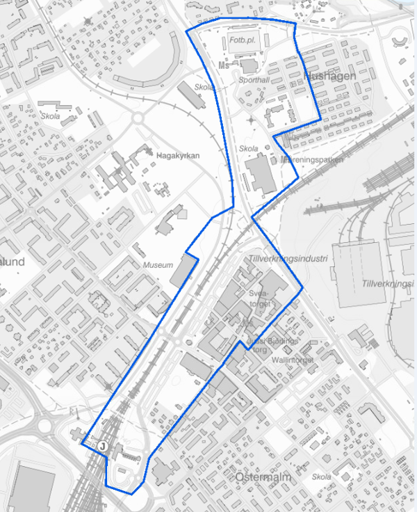 Bilden visar övervakningsområde