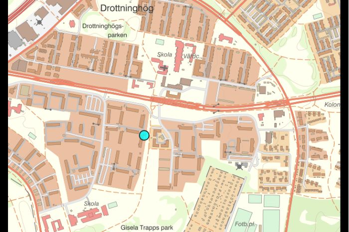 Kartbild över Fredriksdal i Helsingborg där Mohamad skjöts till döds 2019