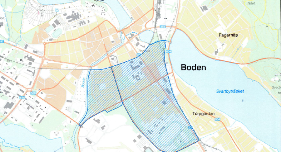 Bilder visar det område i Sanden som kan komma att bevakas av drönare.
