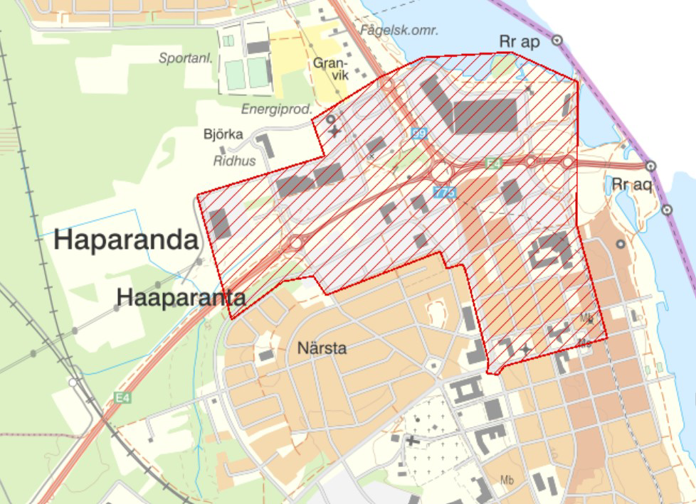 Bevakningsområde drönare Haparanda