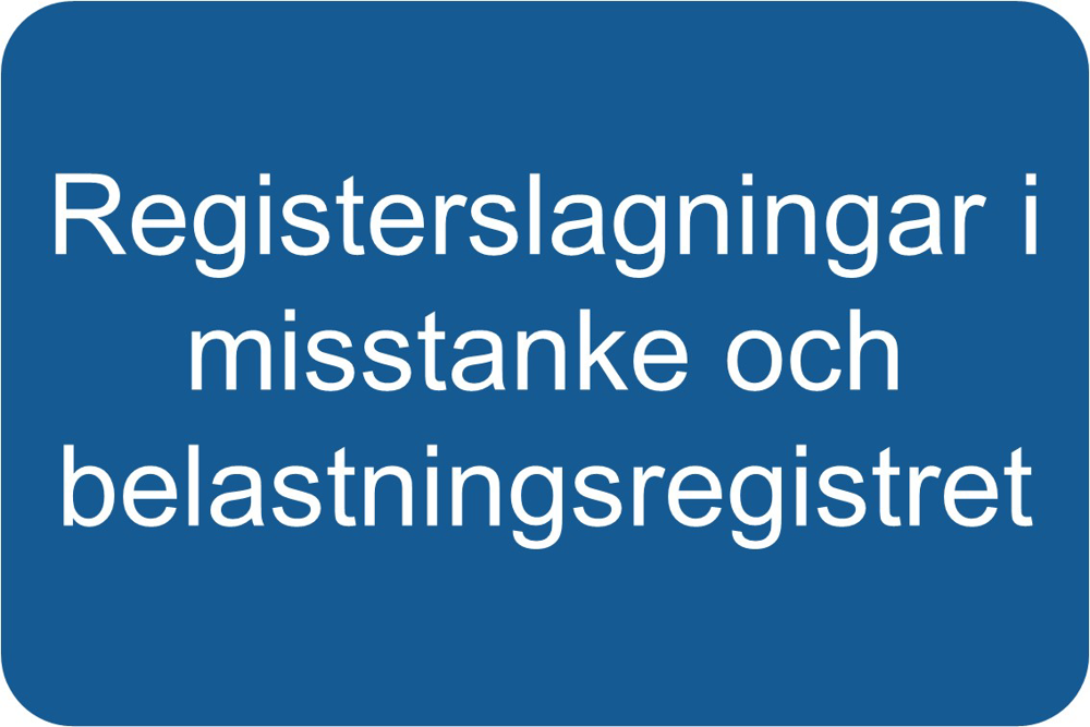 Registerslagningar i misstanke och belastningsregistret.