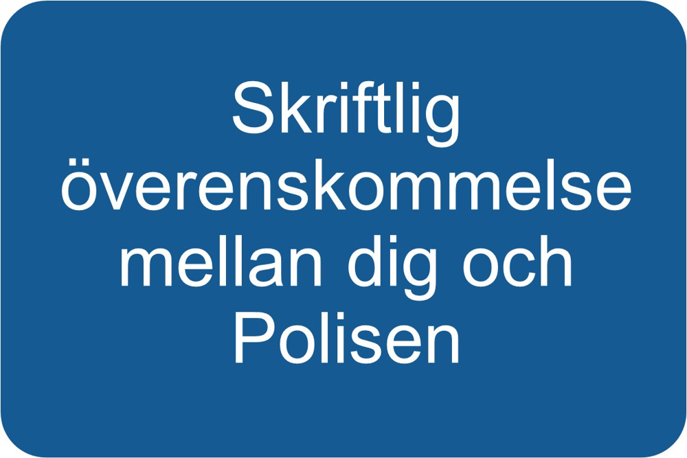 Skriftlig överenskommelse mellan dig och Polisen.