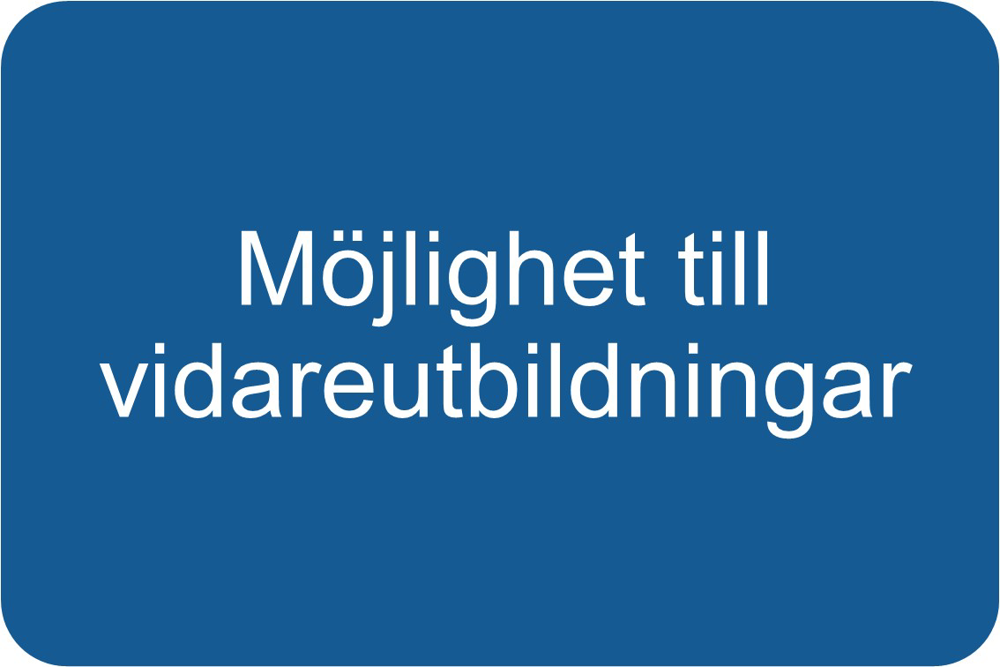 Möjlighet till vidareutbildningar.