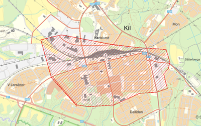 Karta över Kil centrum