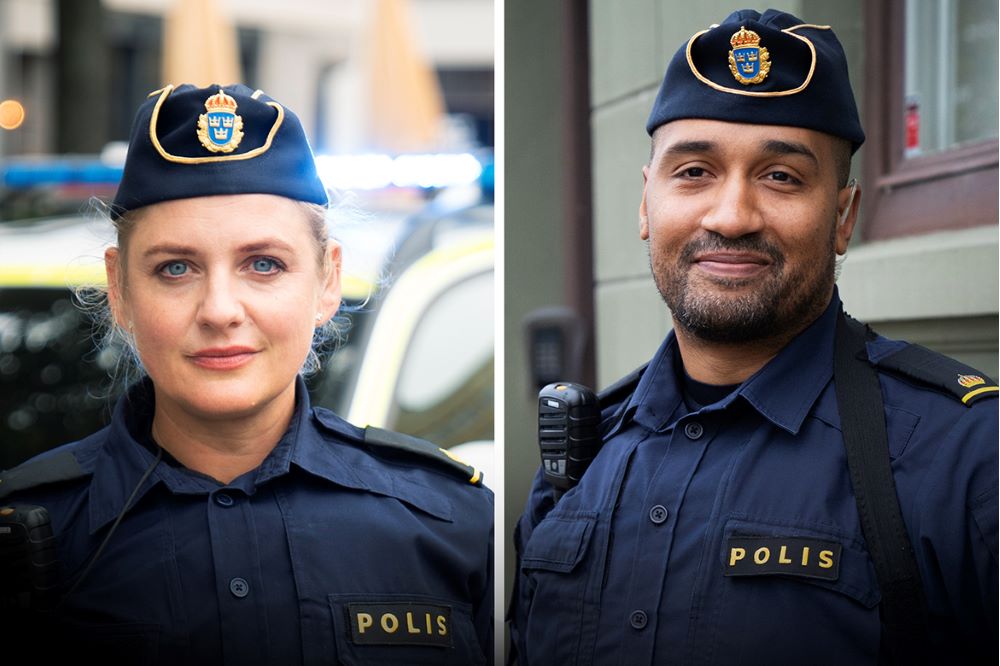 Två uniformerade poliser.