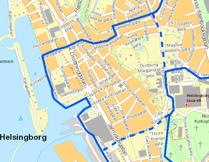 Karta över Helsingborg
