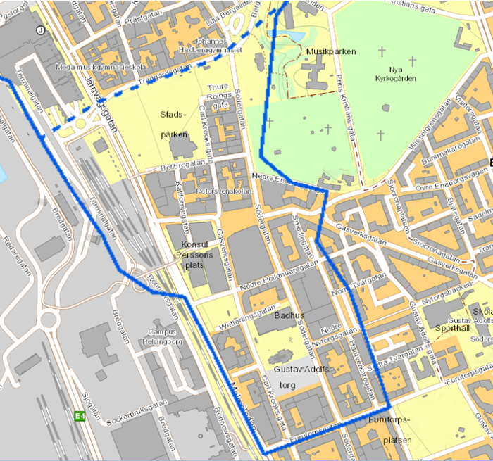 Karta över Helsingborg