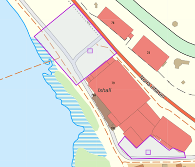 Bevakningsområde med fastmonterad kamera.