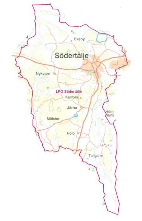 Karta med markerat område som kan komma kamerabevakas med drönare.