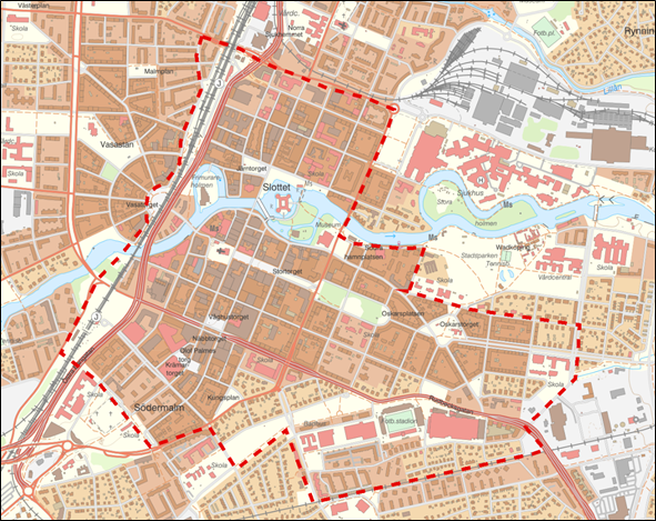 Kartbild över övervakningsområdet.