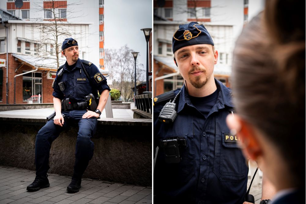 Foto av ingripandepolis från polisområde Stockholm syd