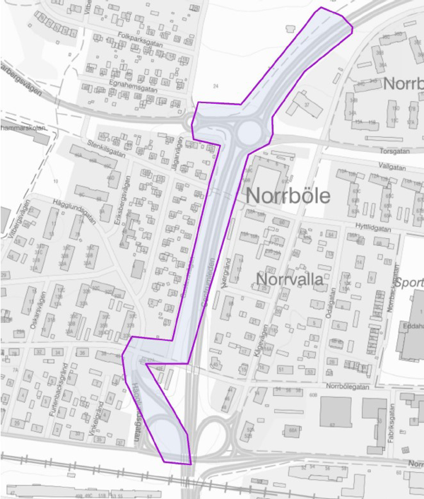 karta över bevakningsområdet