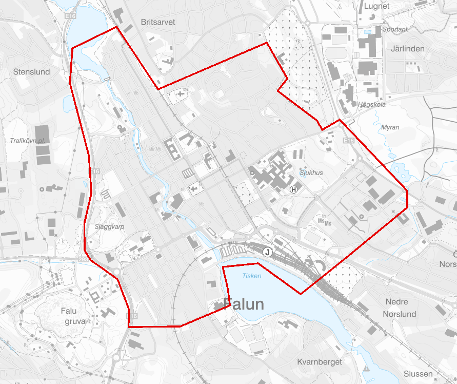 Kartbild över området.