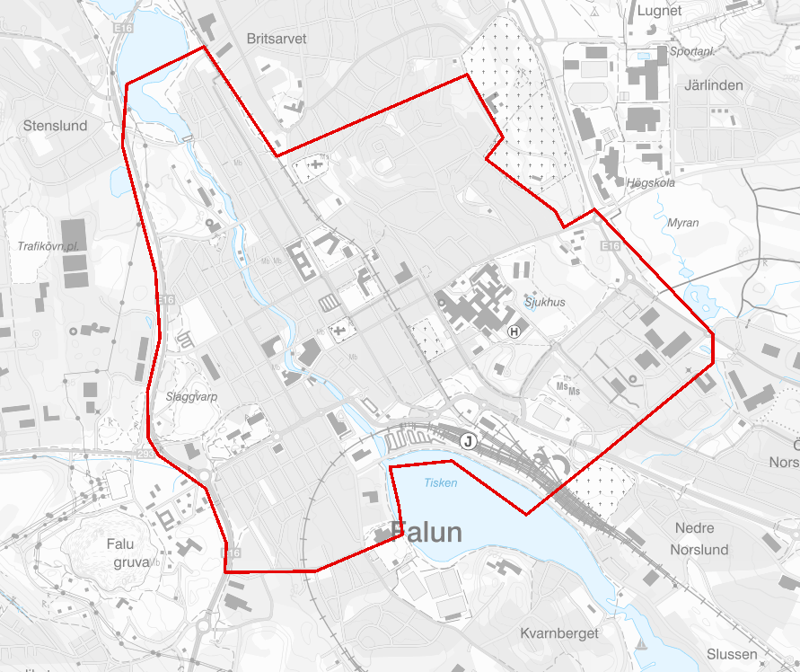 Kartbild över området.