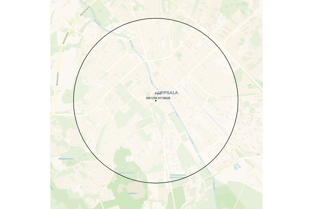 Karta över R-område i Uppsala.