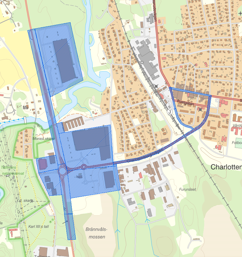Karta för UAS-bevakning, Charlottenberg