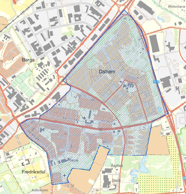 Polisen kommer att kamerabevaka Dalhem, Drottninghög, Fredriksdal och delar av Vasatorps trädgårdar med hjälp av drönare mellan 20260307-20290307