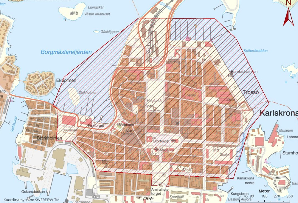 Kartbild Karlskrona