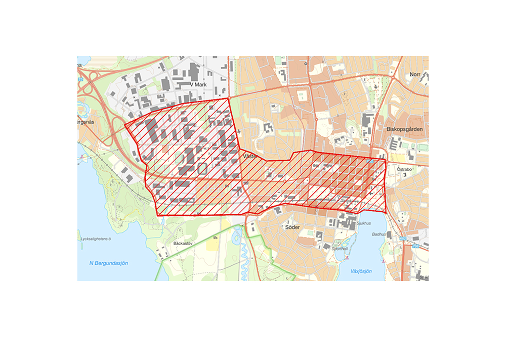 Karta över Växjö