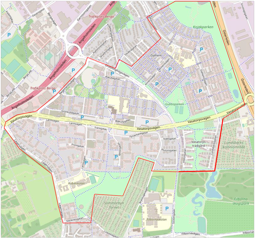 Karta över kamerabevakning i Helsingborg