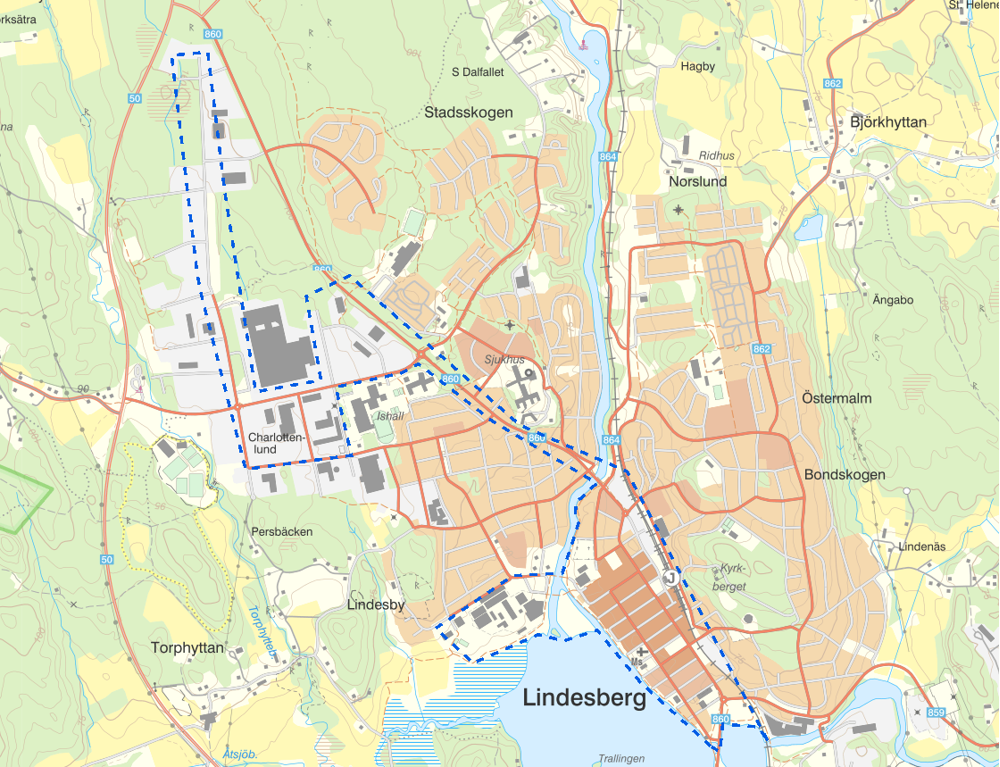 Området som kommer att beröras av kamerabevakningen.