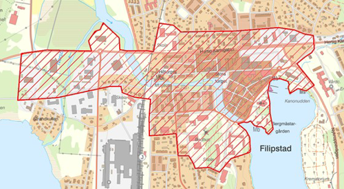 Det aktuella området som kommer beröras av kamerabevakningen.