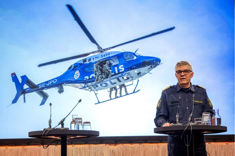Rikspolischef Anders Thornberg på Folk och Försvars rikskonferens