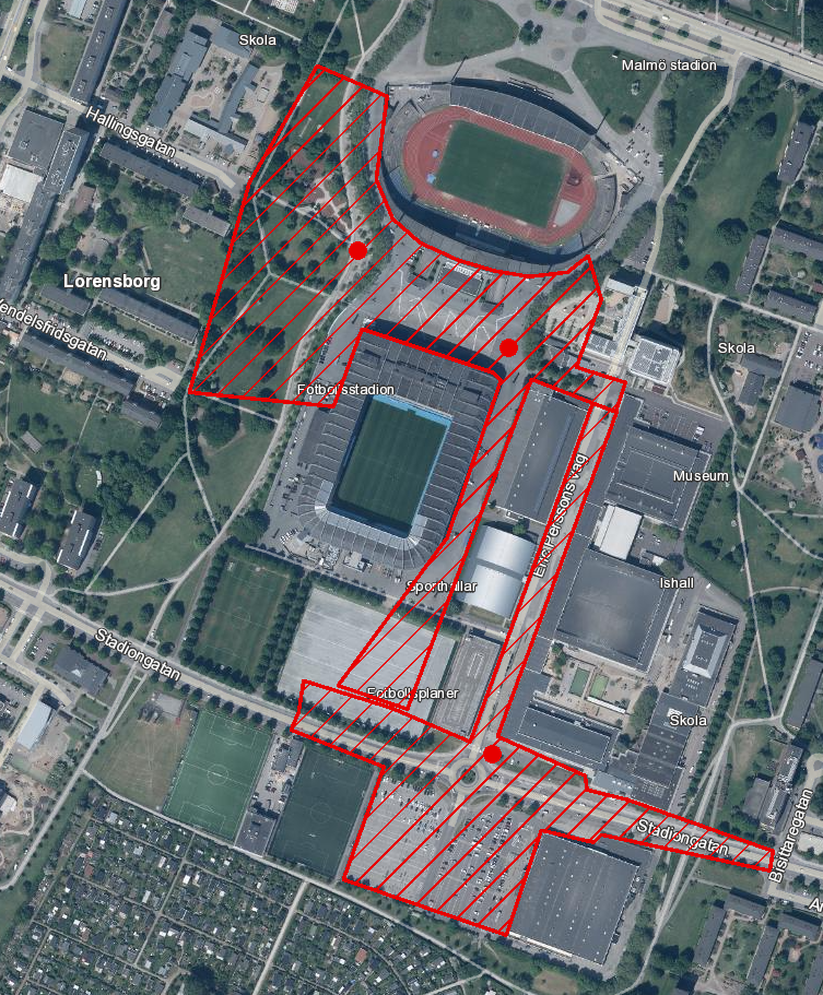 kartbild över Eleda stadion med omnejd