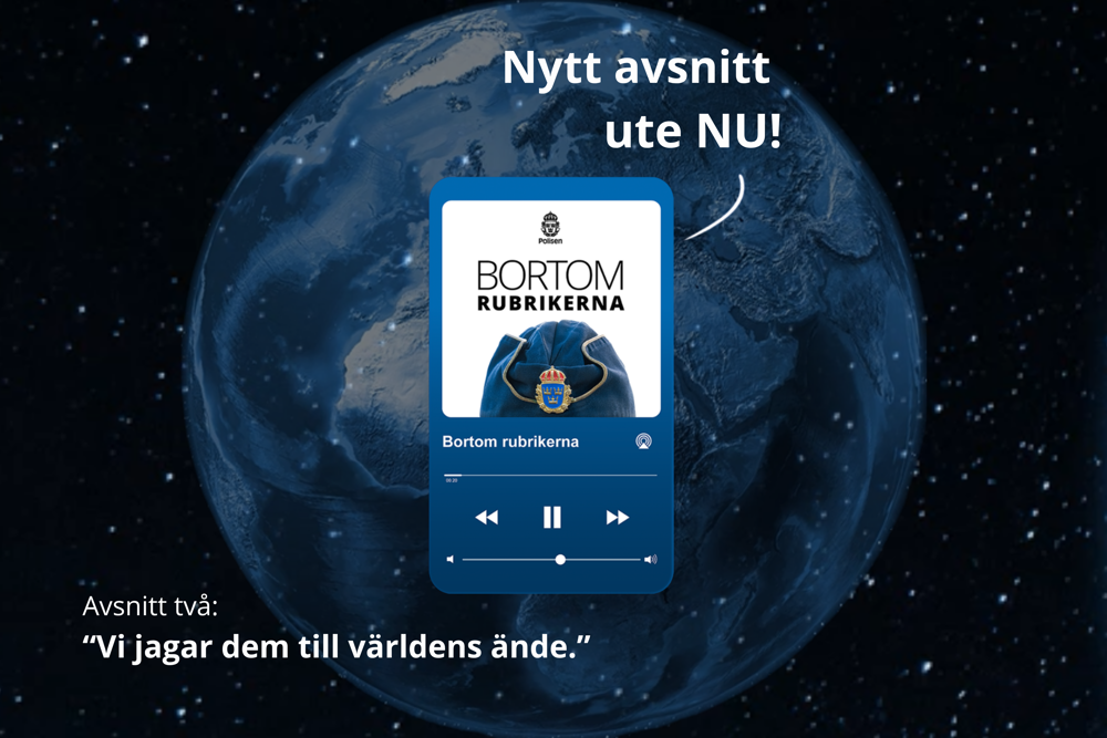 BIld på en jordglob och texten "nytt avsnitt ute nu" samt "vi jagar dem till världens ände" syns.