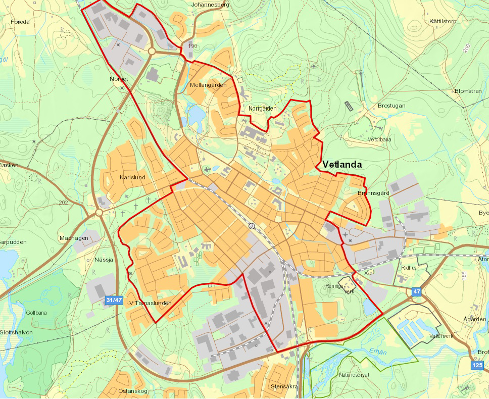 kartbild Vetlanda