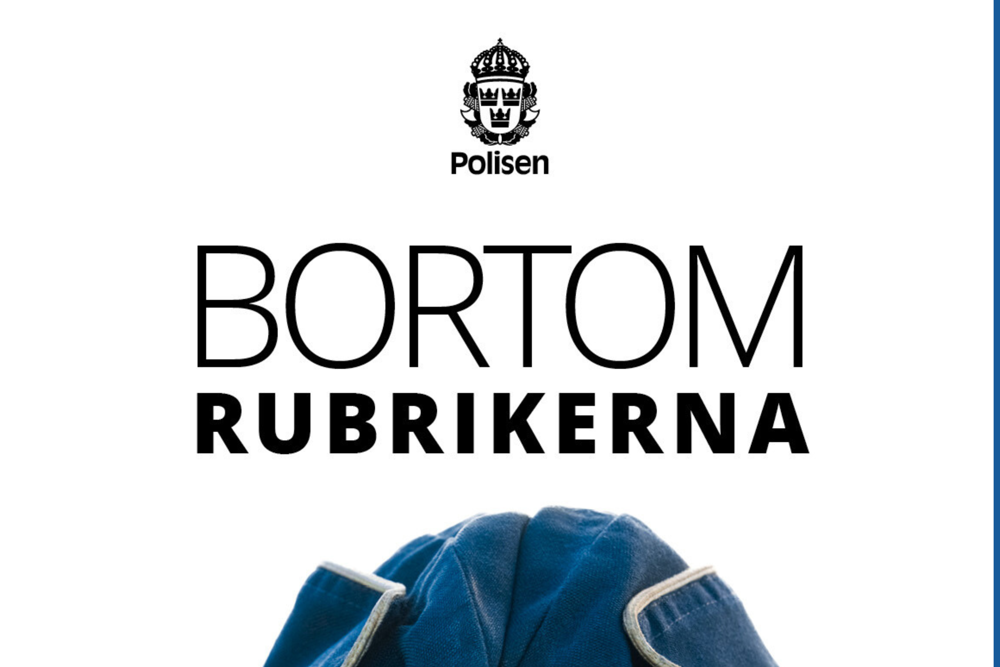 Texten bortom rubrikerna och en polismössa syns i bild.