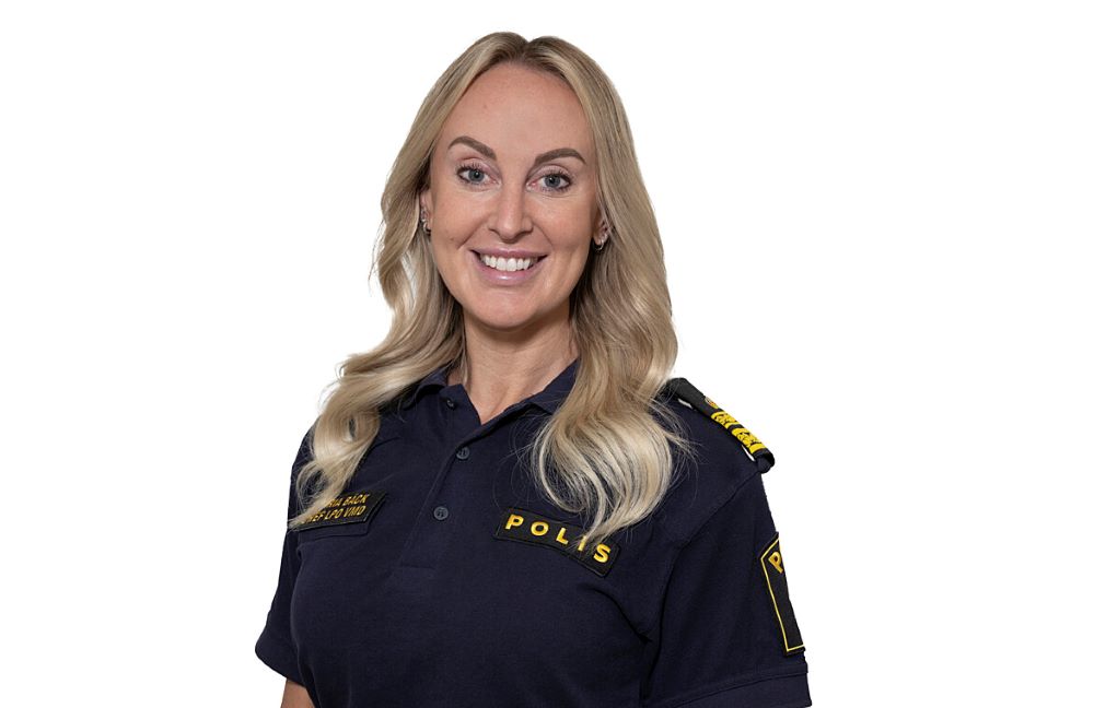 Bild på Maria Bäck, lokalpolisområdeschef för Västra mälardalen.