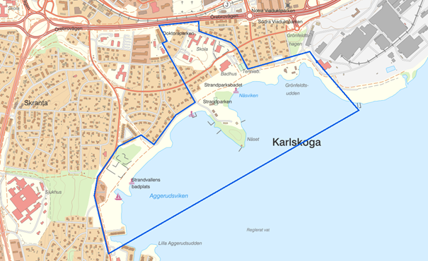 Bild på område för kamerabevakning.