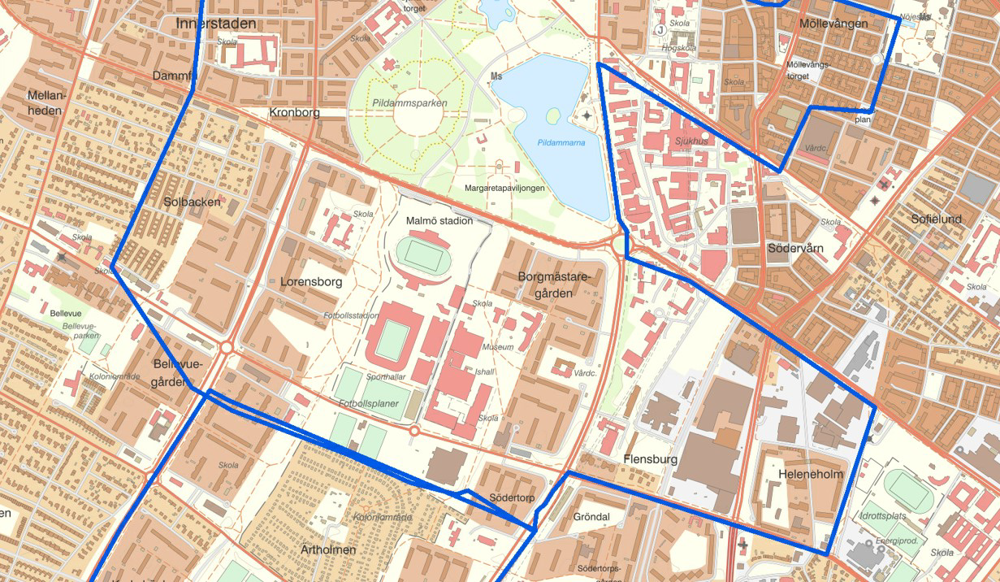 Bild av delar av centrala Malmö