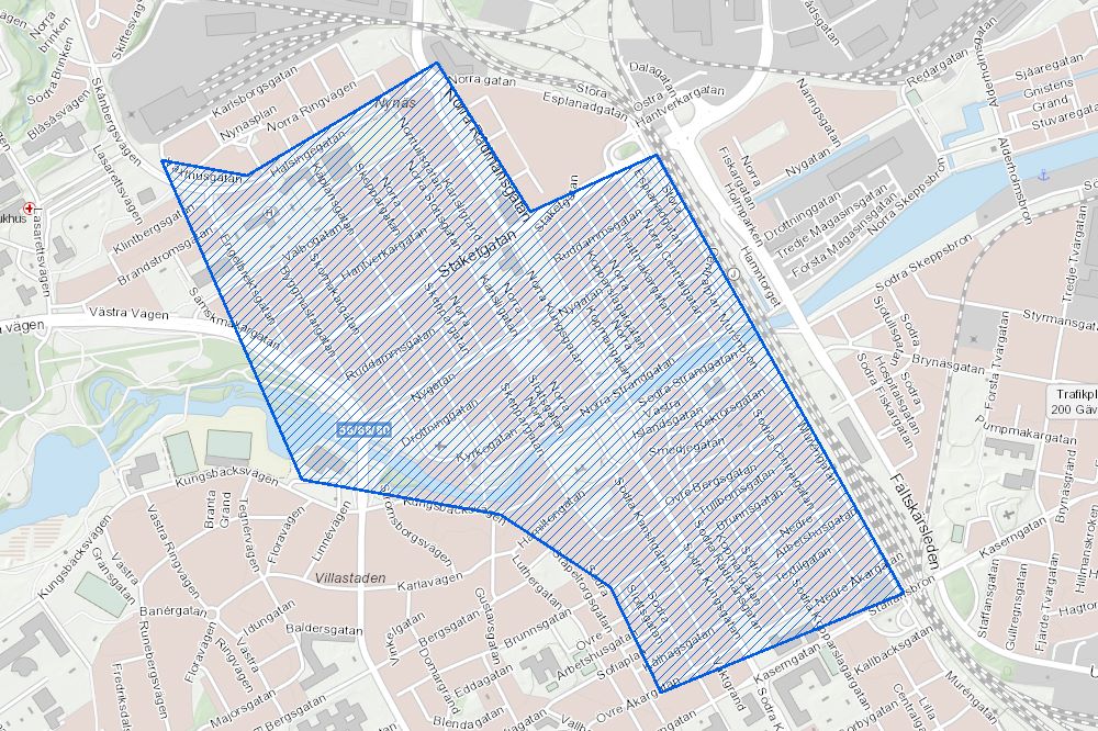 Karta över centrala Gävle