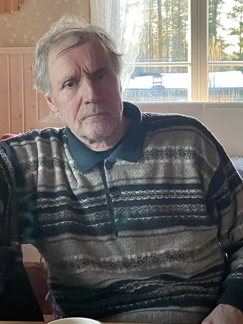 Bilden föreställer en gråhårig man med lite grå skäggväxt som anmälts försvunnen i Haparanda.