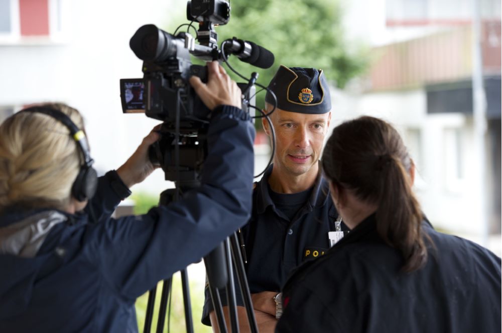 Policeman and media