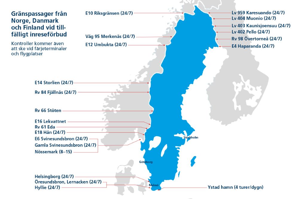 Corona Sa Paverkas Resandet Till Sverige Polismyndigheten